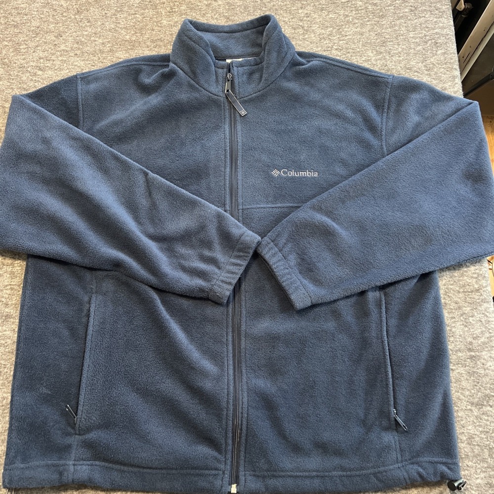 Columbia Fleece Jacket Men's XLarge‎ Blue Full Zip Long Sleeve Ready to Wear
